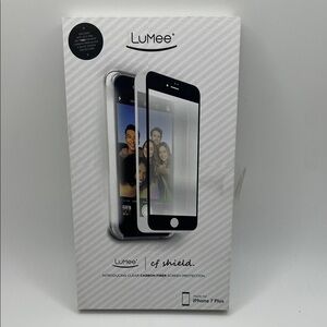 LuMee CF Shield Screen Protector for iPhone 7 Plus - Black Trim, Clear